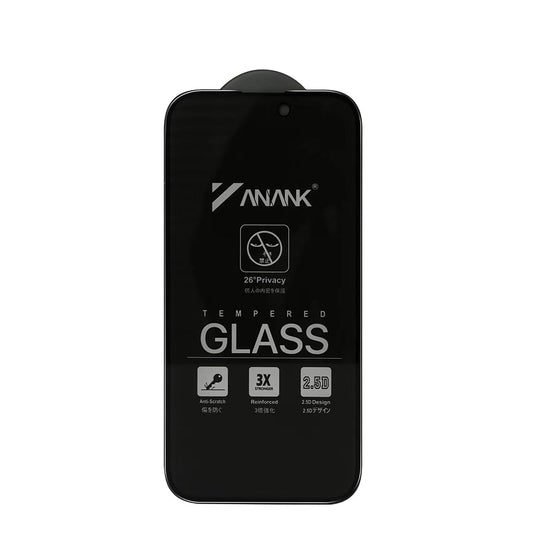 Ochranná fólie na displej Privacy Anank 3X Reinforced pro Apple iPhone 16 Pro Max, tvrzené sklo, plné lepidlo, 2.5D