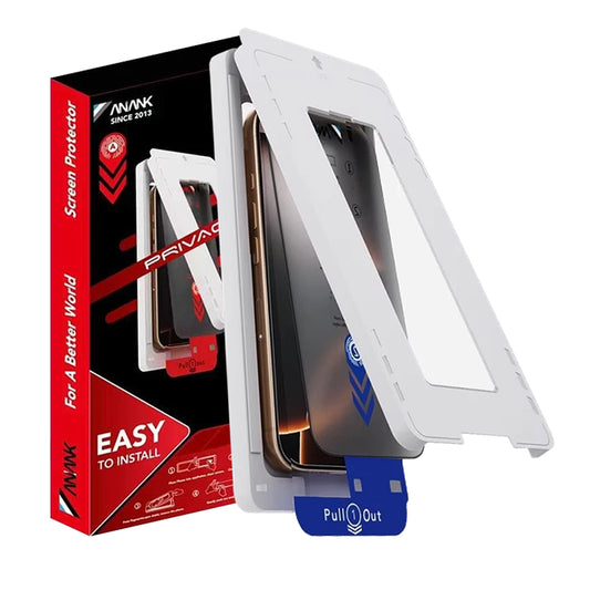 Ochranná fólie na displej Privacy Anank 5X Reinforced Applicator pro Apple iPhone 17 Pro Max, Tvrzené sklo, Full Glue, 2.5D