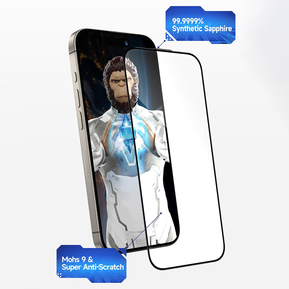 Ochranná fólie na displej Privacy Blueo Sapphire Applicator Pro pro Apple iPhone 17 Air, Tvrzené sklo, Full Glue