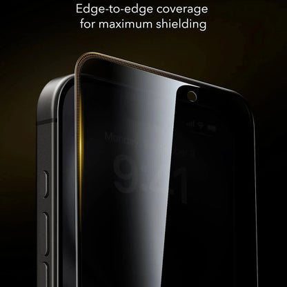 Ochranná fólie Ecran Privacy ESR UltraFit Armorite Pro pro Apple iPhone 17 / 16 Pro, Tvrzené sklo, Full Glue, Sada 3 kusy