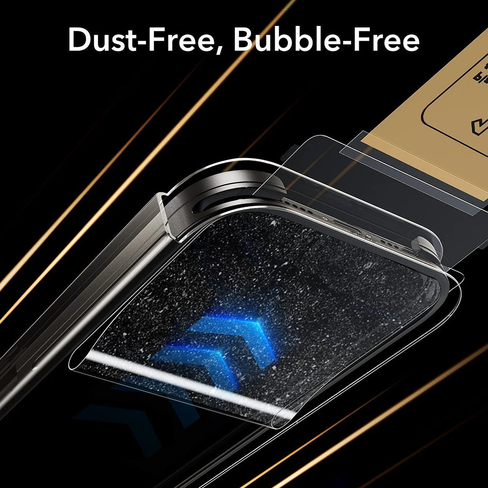 Ochranná fólie Ecran Privacy ESR UltraFit Armorite Pro pro Apple iPhone 17 / 16 Pro, Tvrzené sklo, Full Glue, Sada 3 kusy