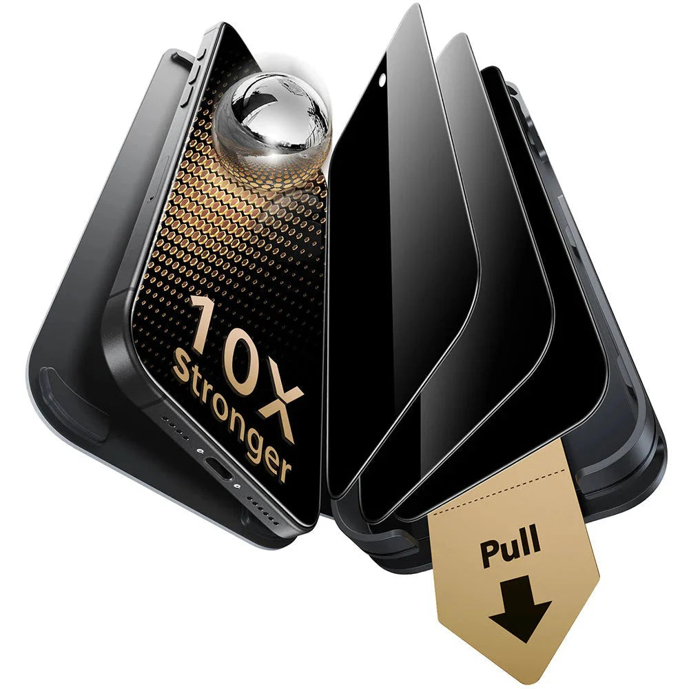 Ochranná fólie Ecran Privacy ESR UltraFit Armorite Pro pro Apple iPhone 17 Pro, Tvrzené sklo, Full Glue, Sada 3 kusy