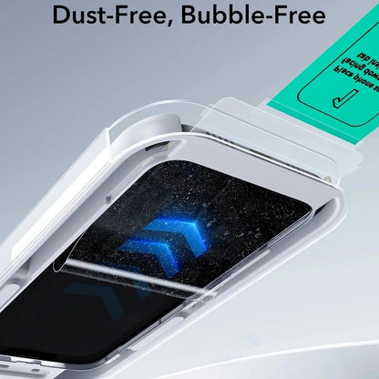 Ochranná fólie Ecran Privacy ESR UltraFit pro Apple iPhone 17 / 16 Pro, Tvrzené sklo, Full Glue, Sada 3 kusy