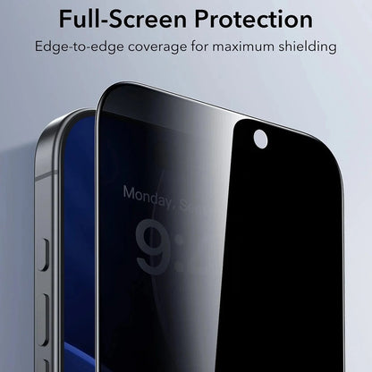 Ochranná fólie Ecran Privacy ESR UltraFit pro Apple iPhone 17 Pro, Tvrzené sklo, Full Glue, Sada 3 kusy