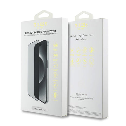 Ochranná fólie Privacy Guess pro Apple iPhone 16, Tvrzené sklo, Full Glue, 2.5D, GUTGP16SBOKGCIP