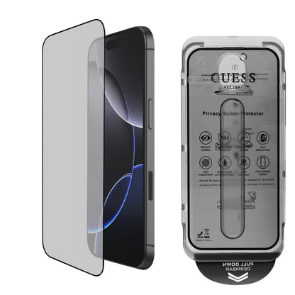 Ochranná fólie Privacy Guess pro Apple iPhone 16, Tvrzené sklo, Full Glue, 2.5D, GUTGP16SBOKGCIP