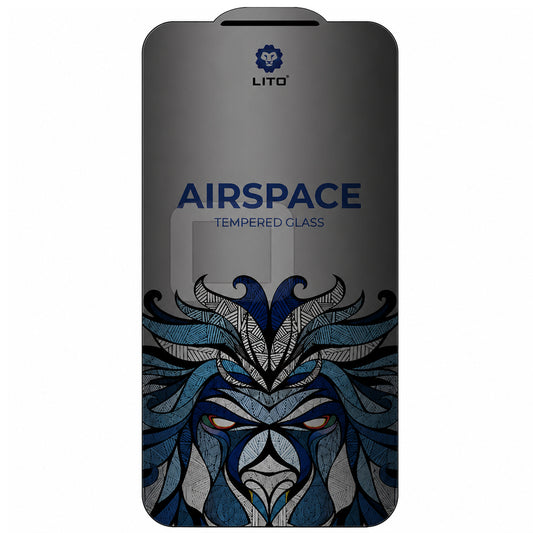 Ochranná fólie na displej Privacy Lito Airspace Border pro Apple iPhone 18 Pro / 17 Pro, tvrzené sklo, plné lepidlo