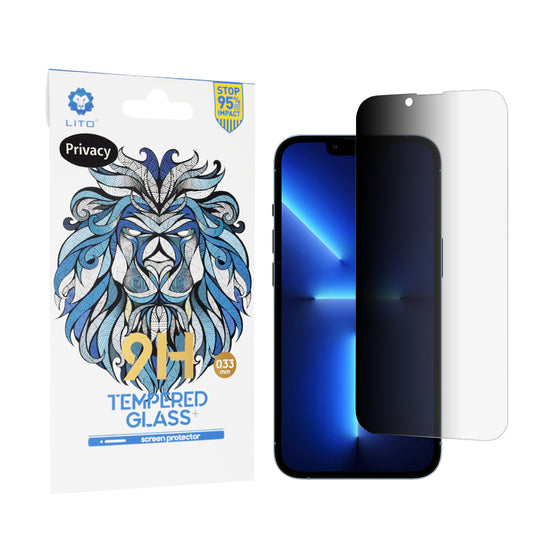 Ochranná fólie na displej Privacy Lito Classic pro Apple iPhone 14 Plus / 13 Pro Max, tvrzené sklo, plné lepidlo, 2.5D
