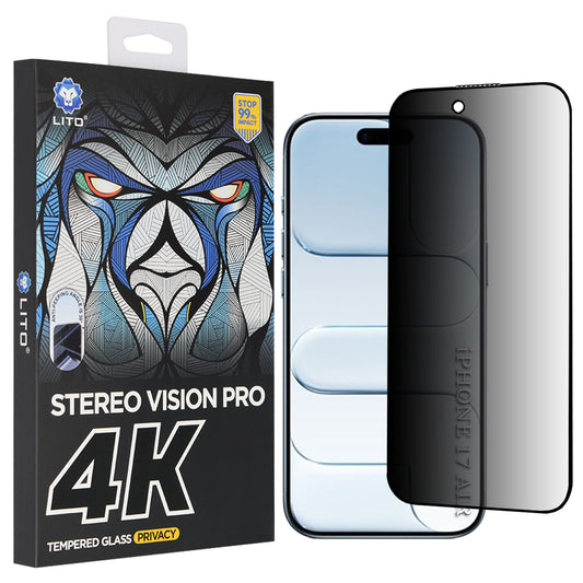Ochranná fólie Privacy Lito D+ Max 4K pro Apple iPhone 17 Air, Tvrzené sklo, Full Glue