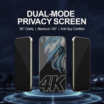 Ochranná fólie Privacy Lito D+ Max 4K pro Apple iPhone 17 Pro Max, Tvrzené sklo, Full Glue