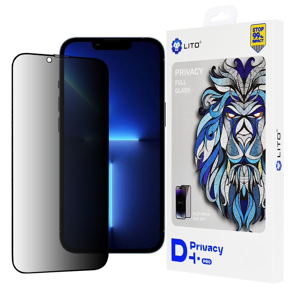 Ochranná fólie na displej Privacy Lito D+ Pro pro Apple iPhone 14 Plus / 13 Pro Max, tvrzené sklo, plné lepidlo