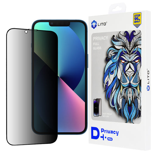 Ochranná fólie na displej Privacy Lito D+ Pro pro Apple iPhone 17e / 16e / 14 / 13 Pro, tvrzené sklo, plné lepidlo