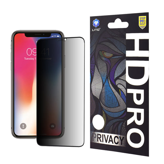 Ochranná fólie na displej Privacy Lito HD Pro pro Apple iPhone 11 Pro / XS / X, tvrzené sklo, plné lepidlo
