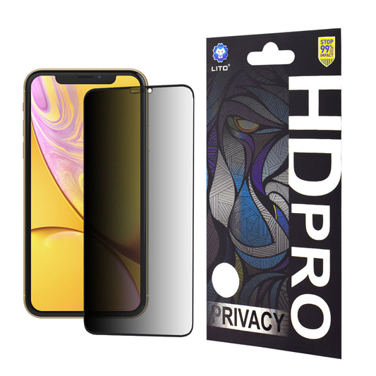 Ochranná fólie na displej Privacy Lito HD Pro pro Apple iPhone 11 / XR, tvrzené sklo, plné lepidlo