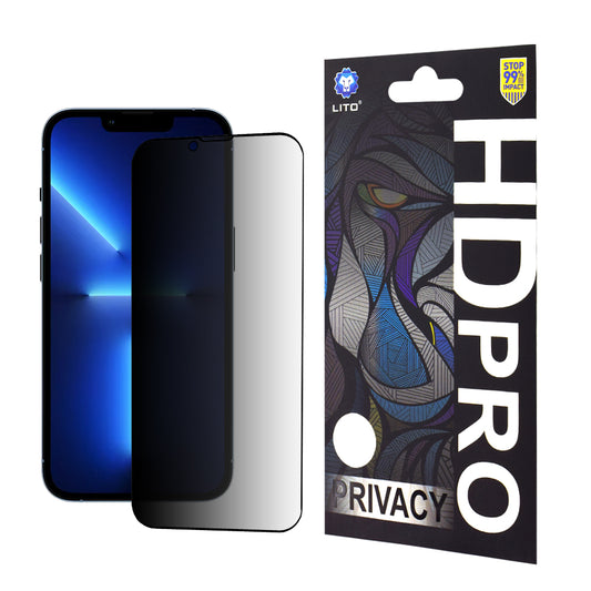 Ochranná fólie na displej Privacy Lito HD Pro pro Apple iPhone 14 Plus / 13 Pro Max, tvrzené sklo, plné lepidlo