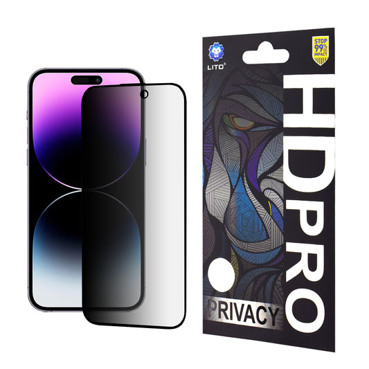 Ochranná fólie na displej Privacy Lito HD Pro pro Apple iPhone 14 Pro Max, tvrzené sklo, plné lepidlo
