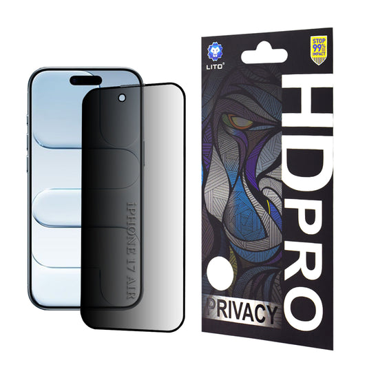 Ochranná fólie Privacy Lito HD Pro pro Apple iPhone 17 Air, Tvrzené sklo, Full Glue