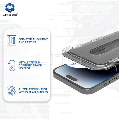 Ochranná fólie na displej Privacy Lito Magic Glass Box D+ Tools pro Apple iPhone 17e / 16e / 14 / 13 Pro, tvrzené sklo, plné lepidlo