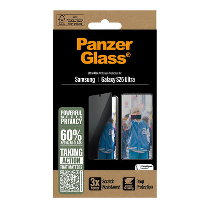 Ochranná fólie na displej Privacy PanzerGlass Ultra-Wide Fit pro Samsung Galaxy S25 Ultra S938, Tvrzené sklo, Full Glue