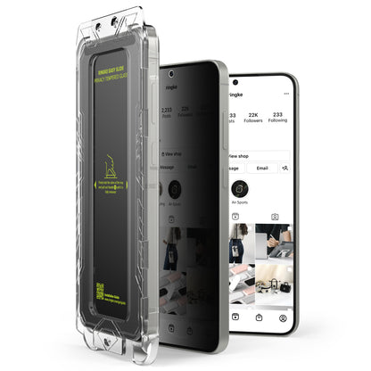 Ochranná fólie na displej Privacy Ringke Easy Slide pro Samsung Galaxy S25+ S936, tvrzené sklo, plné lepidlo, sada 2 kusů