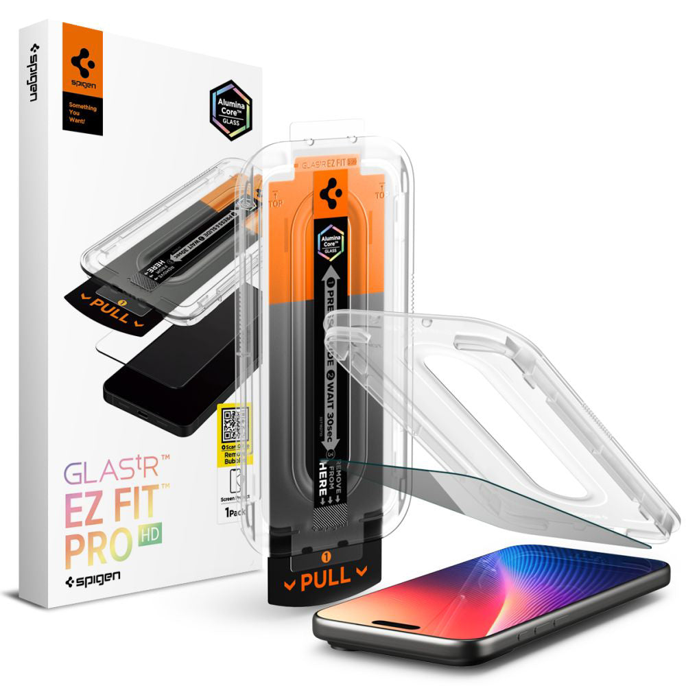 Ochranná fólie na displej Privacy Spigen GlastR EZ FIT Pro pro Apple iPhone 17 Pro Max / 16 Pro Max, Tvrzené sklo, Full Glue