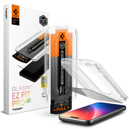 Ochranná fólie na displej Privacy Spigen GlastR EZ FIT Pro pro Apple iPhone 17 Pro Max / 16 Pro Max, Tvrzené sklo, Full Glue