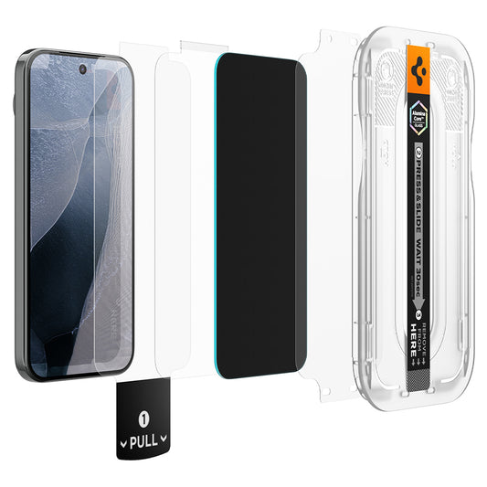 Ochranná fólie na displej Privacy Spigen GlastR EZ FIT Pro pro Google Pixel 11 Pro XL, tvrzené sklo, plné lepidlo, sada 2 kusů AGL11486