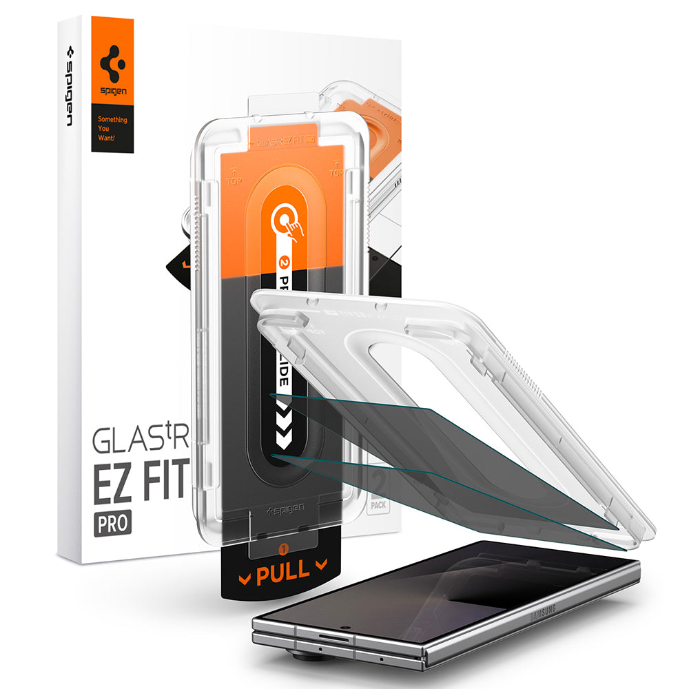 Spigen GlastR EZ FIT Pro Exterior Privacy Screen Protector for Samsung Galaxy Z Fold8 Ultra F976, Tempered Glass, Full Glue, Set of 2 pieces