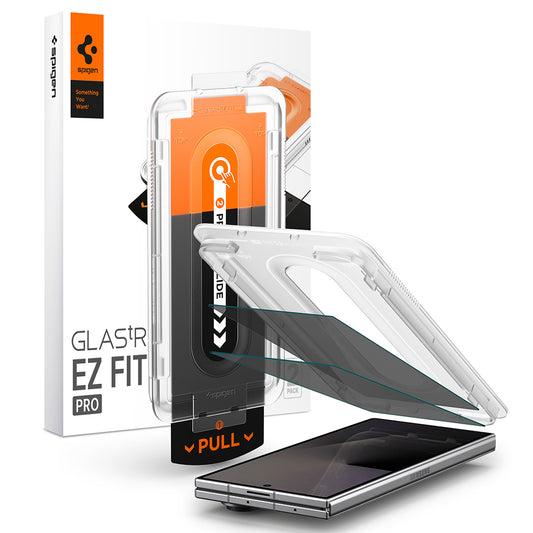 Ochranná fólie na vnější displej Privacy Spigen GlastR EZ FIT Pro pro Samsung Galaxy Z Fold8 Ultra F976, tvrzené sklo, plné lepidlo, sada 2 kusů