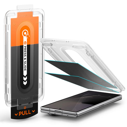 Spigen GlastR EZ FIT Pro Exterior Privacy Screen Protector for Samsung Galaxy Z Fold8 Ultra F976, Tempered Glass, Full Glue, Set of 2 pieces