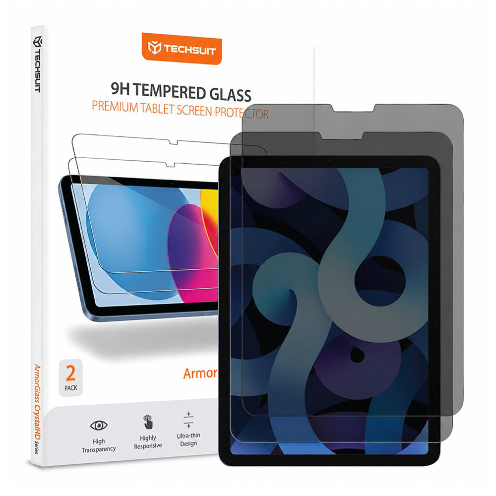 Ochranná fólie na displej Privacy Techsuit ArmorGlass CrystalHD pro Apple iPad Pro 11 (2022), tvrzené sklo, plné lepidlo, sada 2 kusů