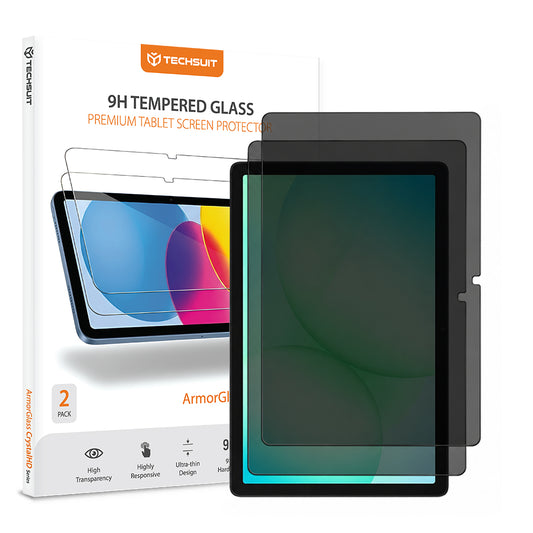 Ochranná fólie na displej Privacy Techsuit ArmorGlass CrystalHD pro Samsung Galaxy Tab A11+ / Tab A9+, tvrzené sklo, plné lepidlo, sada 2 kusy