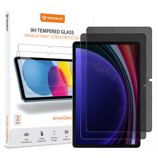 Ochranná fólie na displej Privacy Techsuit ArmorGlass CrystalHD pro Samsung Galaxy Tab S10 Lite, tvrzené sklo, plné lepidlo, sada 2 kusů
