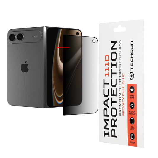 Ochranná fólie na vnější displej Privacy Techsuit pro Apple iPhone Ultra, tvrzené sklo, plné lepidlo, 111D