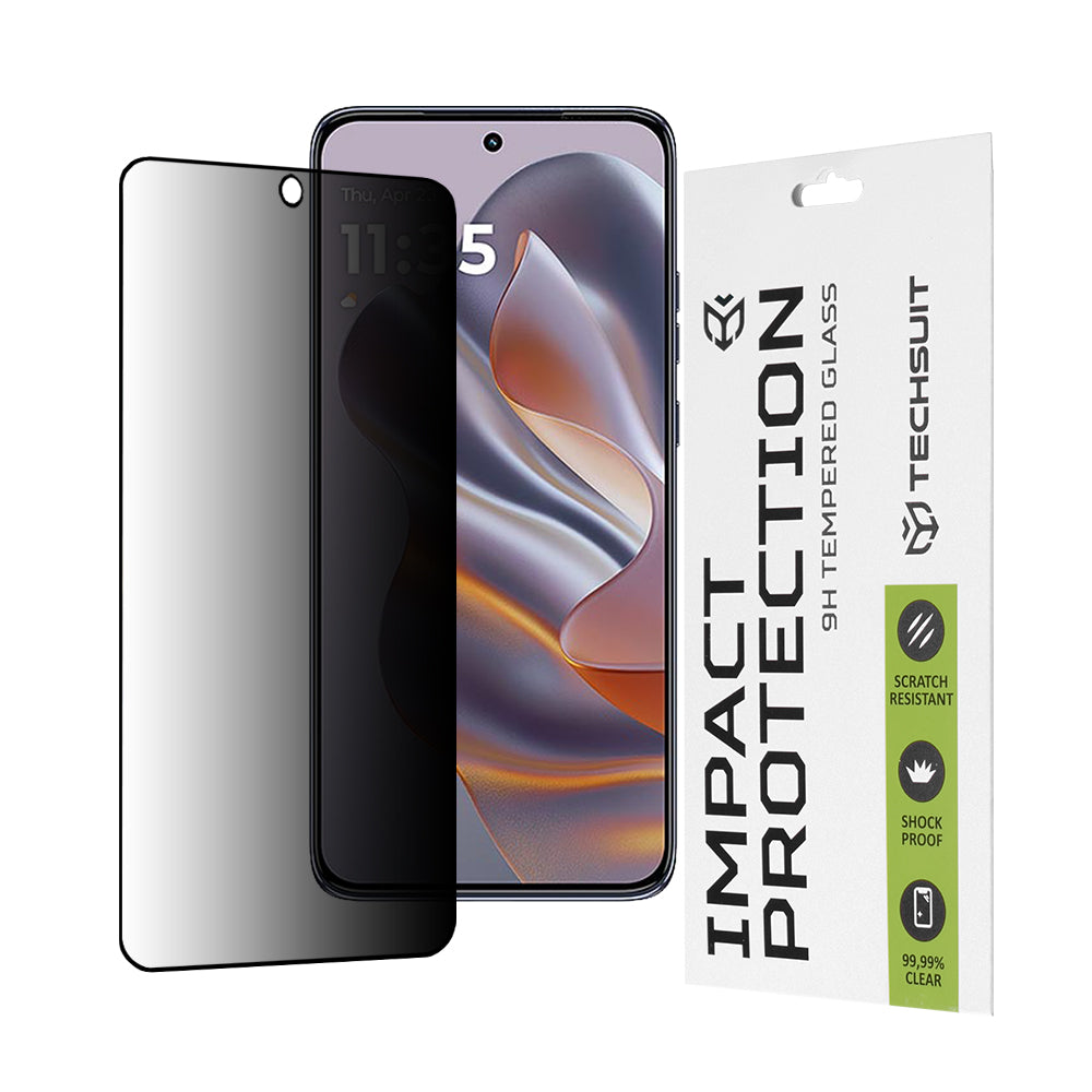 Ochranná fólie na displej Privacy Techsuit pro Motorola Edge 50 Neo, tvrzené sklo, plné lepidlo, 111D