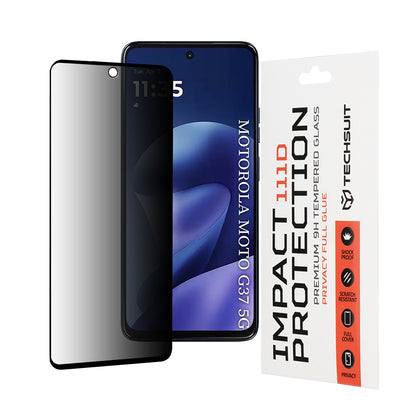 Ochranná fólie na displej Privacy Techsuit pro Motorola Moto G47 / G37 Power / G37, tvrzené sklo, plné lepidlo, 111D