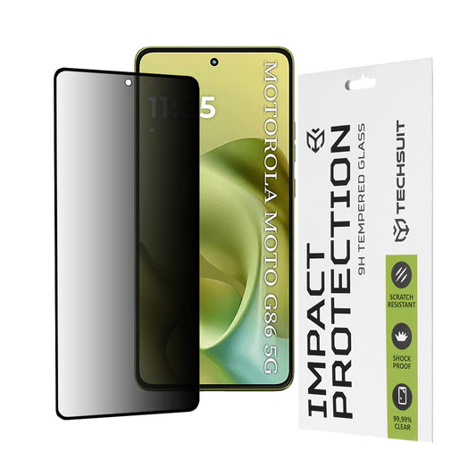 Ochranná fólie na displej Privacy Techsuit pro Motorola Moto G86, tvrzené sklo, plné lepidlo, 111D