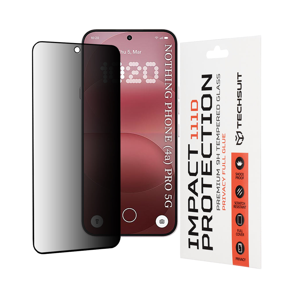 Ochranná fólie na displej Privacy Techsuit pro Nothing Phone (4a) Pro, Tvrzené sklo, Full Glue, 111D