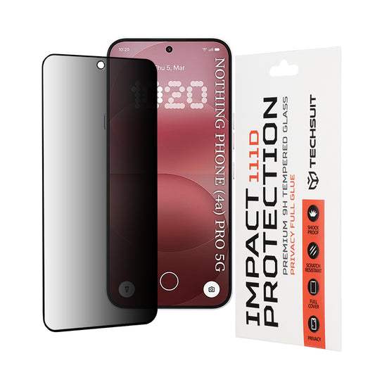 Ochranná fólie na displej Privacy Techsuit pro Nothing Phone (4a) Pro, Tvrzené sklo, Full Glue, 111D