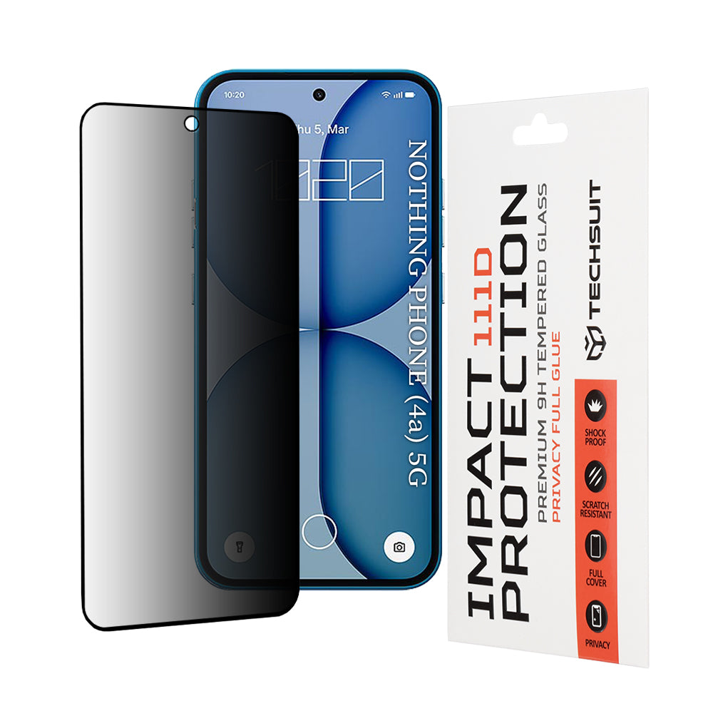 Ochranná fólie Privacy Techsuit pro Nothing Phone (4a), Tvrzené sklo, Full Glue, 111D