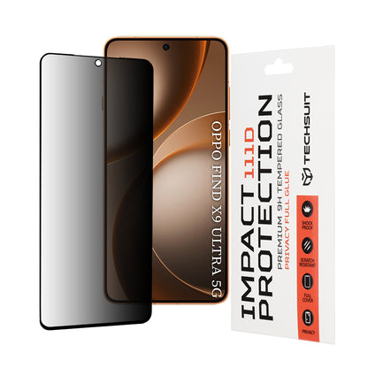 Ochranná fólie na displej Privacy Techsuit pro Oppo Find X9 Ultra, tvrzené sklo, plné lepidlo, 111D