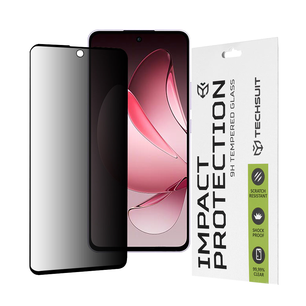 Ochranná fólie na displej Privacy Techsuit pro Oppo Reno13 FS 5G / Reno13 F 4G / Reno13 F, tvrzené sklo, plné lepidlo, 111D