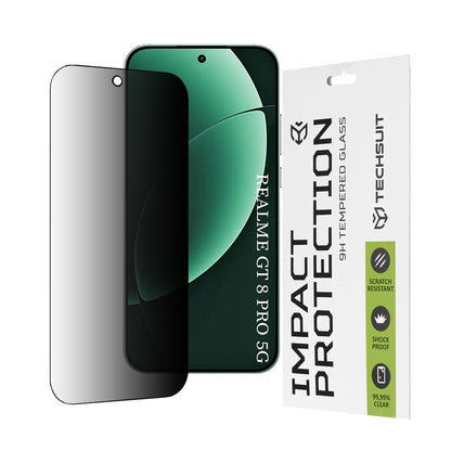 Ochranná fólie na displej Privacy Techsuit pro Realme GT 8 Pro, Tvrzené sklo, Full Glue, 111D