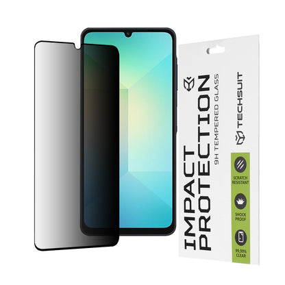 Privacy Techsuit Screen Protector Film for Samsung Galaxy A06 A065, Tempered Glass, Full Glue, 111D