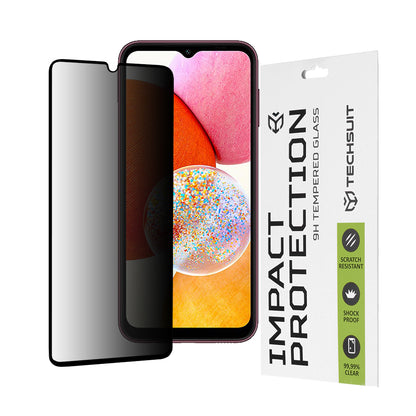 Ochranná fólie na displej Privacy Techsuit pro Samsung Galaxy A14 A145 / A14 5G A146, tvrzené sklo, plné lepidlo, 111D