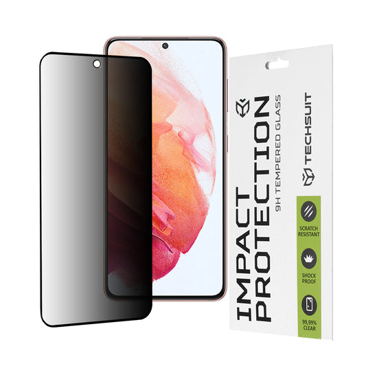 Ochranná fólie na displej Privacy Techsuit pro Samsung Galaxy S21 5G G991, tvrzené sklo, plné lepidlo, 111D