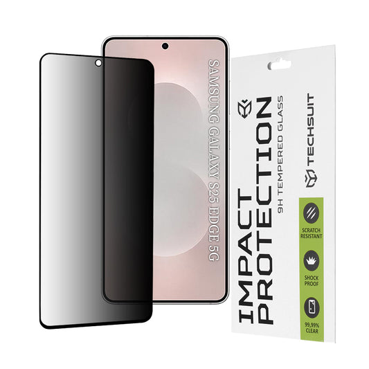 Ochranná fólie na displej Privacy Techsuit pro Samsung Galaxy S25 Edge S937, tvrzené sklo, plné lepidlo, 111D