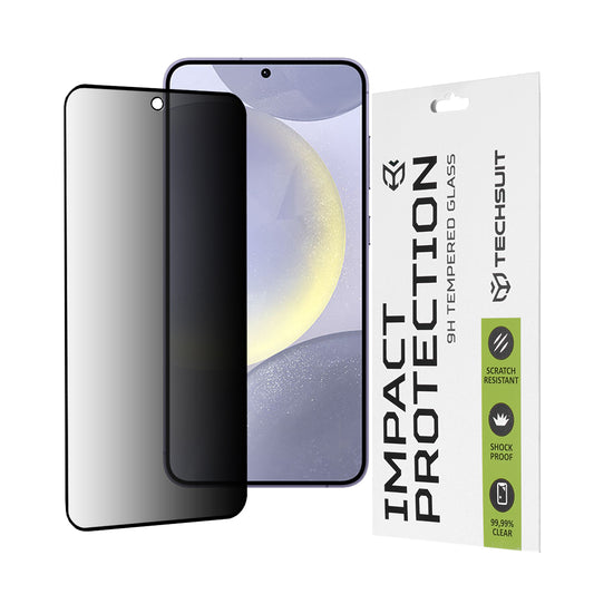 Ochranná fólie na displej Privacy Techsuit pro Samsung Galaxy S25+ S936 / S24+ S926, tvrzené sklo, plné lepidlo, 111D