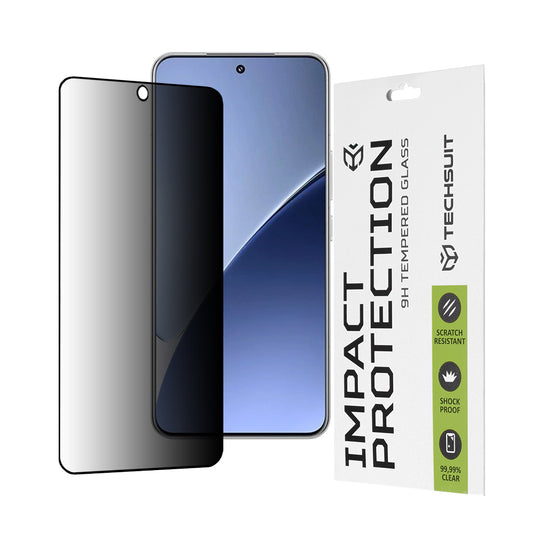 Ochranná fólie na displej Privacy Techsuit pro Xiaomi 15, tvrzené sklo, plné lepidlo, 111D