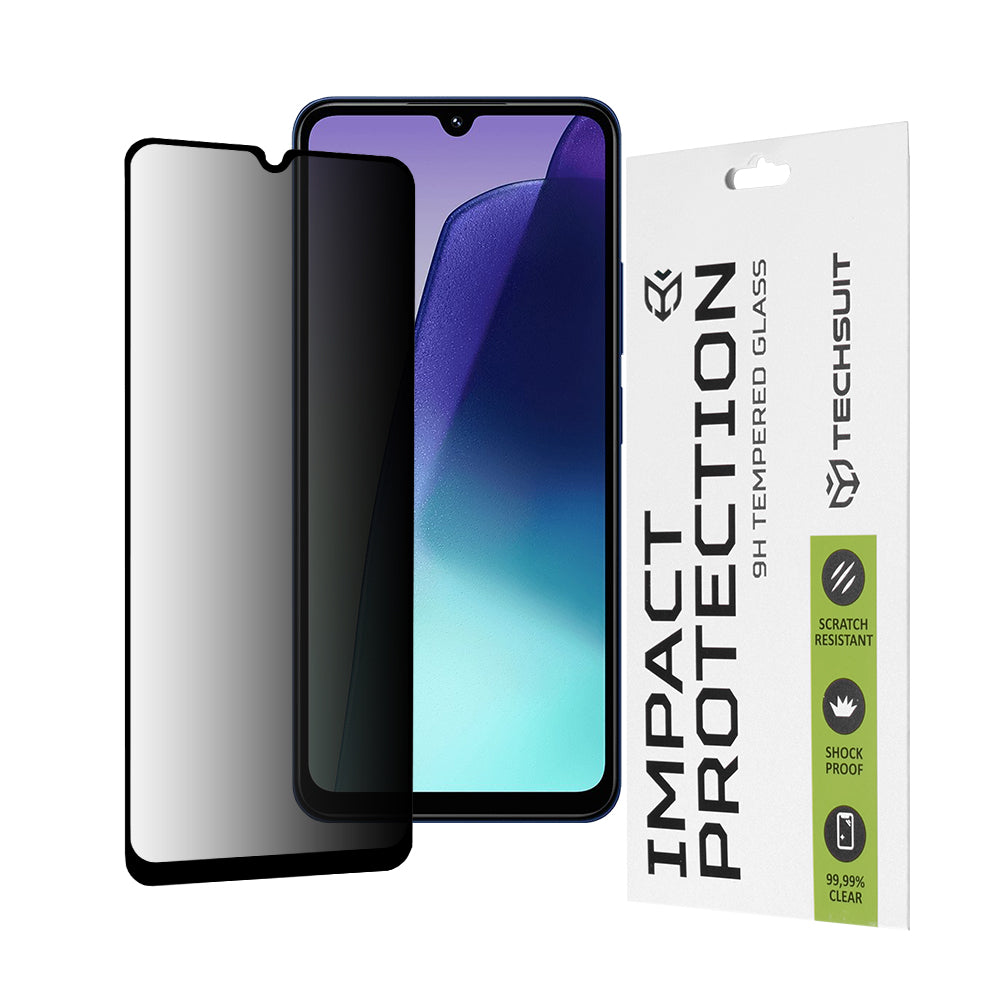 Ochranná fólie na displej Privacy Techsuit pro Xiaomi Redmi A5 4G (Regionální) / 14C / Poco C75, tvrzené sklo, plné lepidlo, 111D